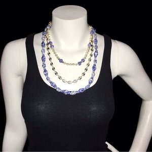 Imperial Porcelain Blue and White Necklace Set